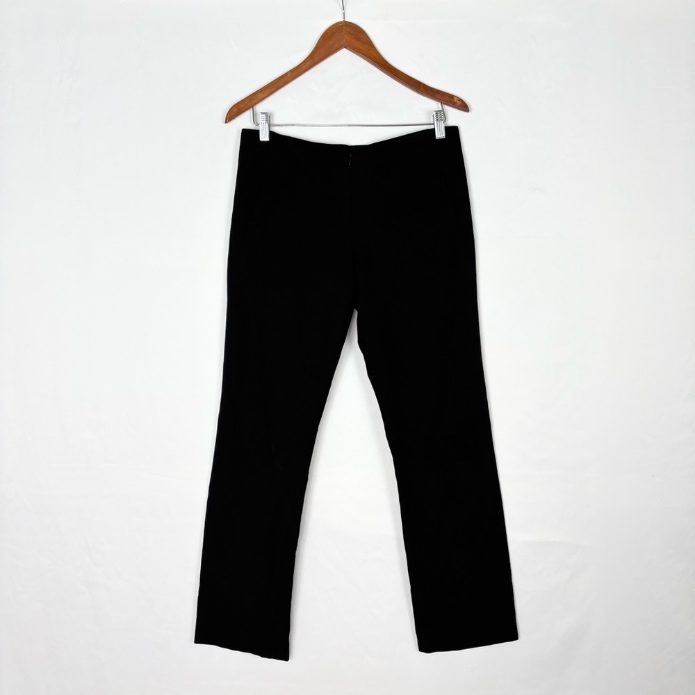 ZERO + Maria Cornejo Black Straight Leg Pant Size 8‎ Mid Rise Pinstripe